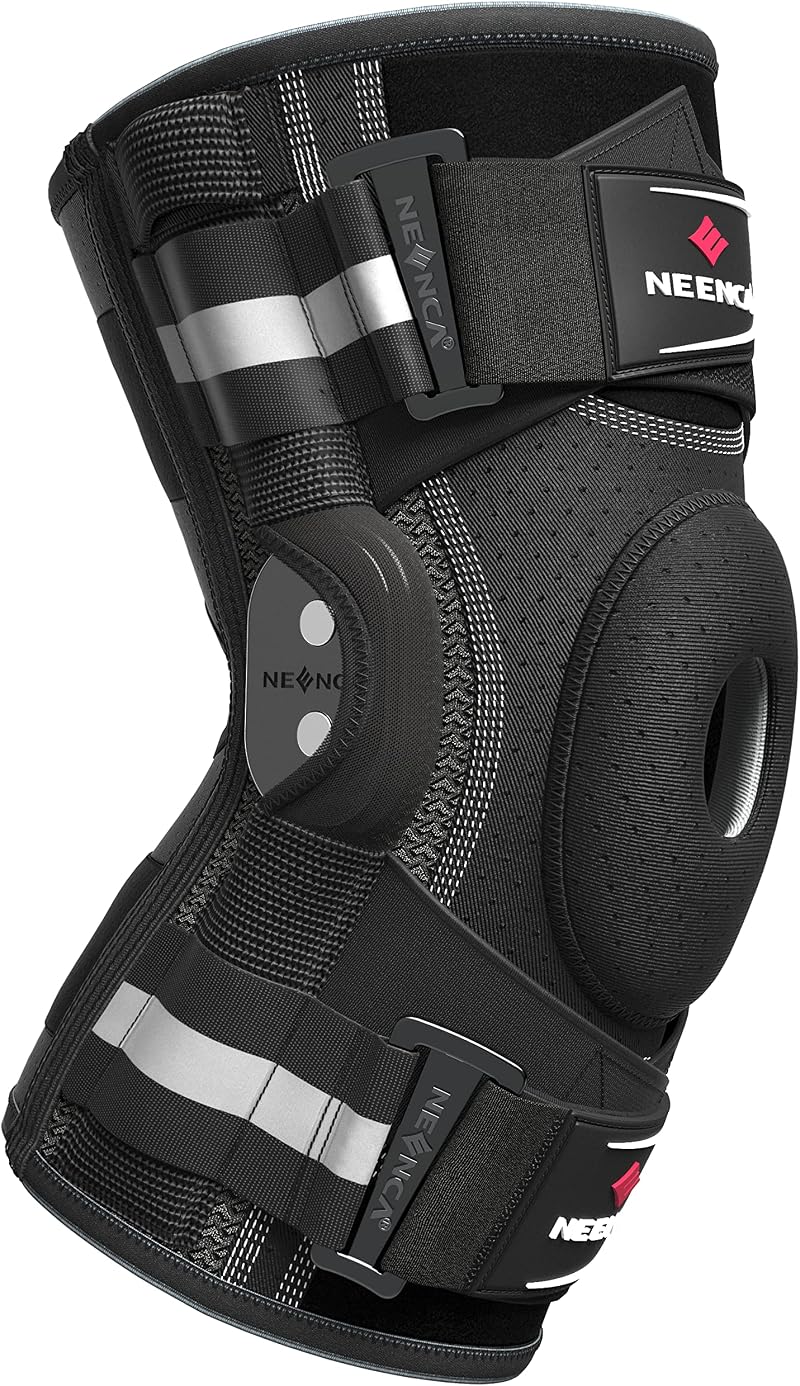 NEENCA Knee Brace Adjustable Hinged Support Patella X-Strap System