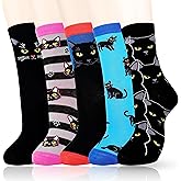 Belloxis 5-Pair Cute Funny Animal Socks for Women & Girls, Comfortable Cotton Crew Socks for Daily Wear, Great Gift Ideas
