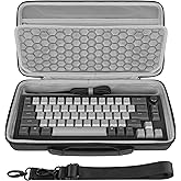 Geekria 65% Keyboard Hard Shell Case, Compatible with Razer Huntsman V3 Pro Mini, ASUS ROG Falchion Ace HFX 65%, Keychron Q2/ Q2 Pro/ V2, Travel Carrying Bag for 68 Keys Keyboard (Dark Gray)