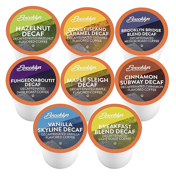 BROOKLYN BEANS COFFEE PODS, ASSORTED DECAF VARIETY PACK – COMPATIBLE WITH KEURIG K CUP BREWERS INCLUDING 2.0 COFFEE MAKERS, 40 COUNT, PERFECT FOR DECAF COFFEE LOVERS