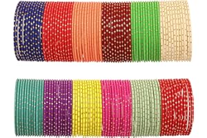Touchstone "Colorful Bangle Collection Indian Bollywood Alloy Metal Rich Gorgeous and Live Textured Vintage Colors Jewelry Bangle Bracelets for Women.