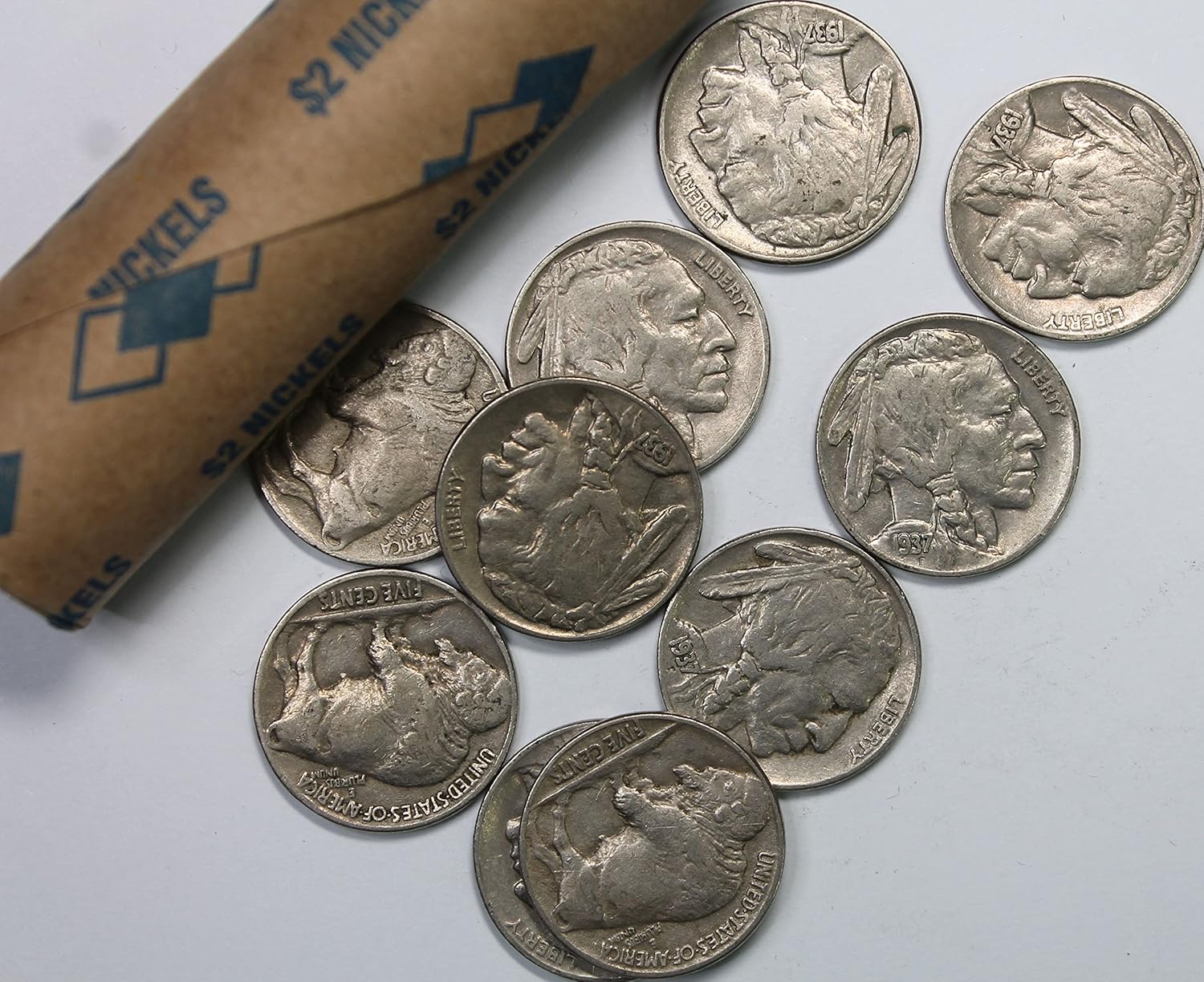 Toys u0026 Games Hobbies 1-Roll of 40 FULL DATE 1930s Buffalo Nickels 