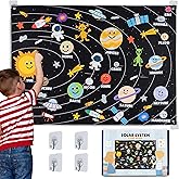 BONNYCO Solar System for Kids Toys with 61 Felt Figures. Space Montessori Toys, Girls Boys Birthday Gifts Planets. Felt Board for Toddlers Story, Educational Kids Gifts 3 4 5 6 7 8 Years, Christmas