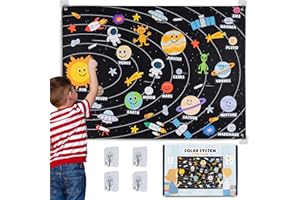 BONNYCO Solar System for Kids Toys with 61 Felt Figures. Space Montessori Toys, Girls Boys Birthday Gifts Planets. Felt Board for Toddlers Story, Educational Kids Gifts 3 4 5 6 7 8 Years, Christmas