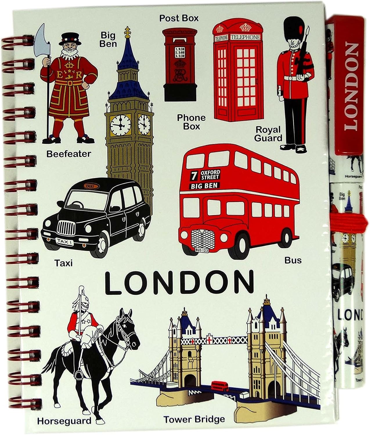 Medium Notebook and Matching Pen Set including London Everything Design Print