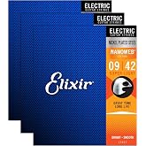 Elixir 12002 Electric Nano Super Light 9-42 (3 Pack Bundle)