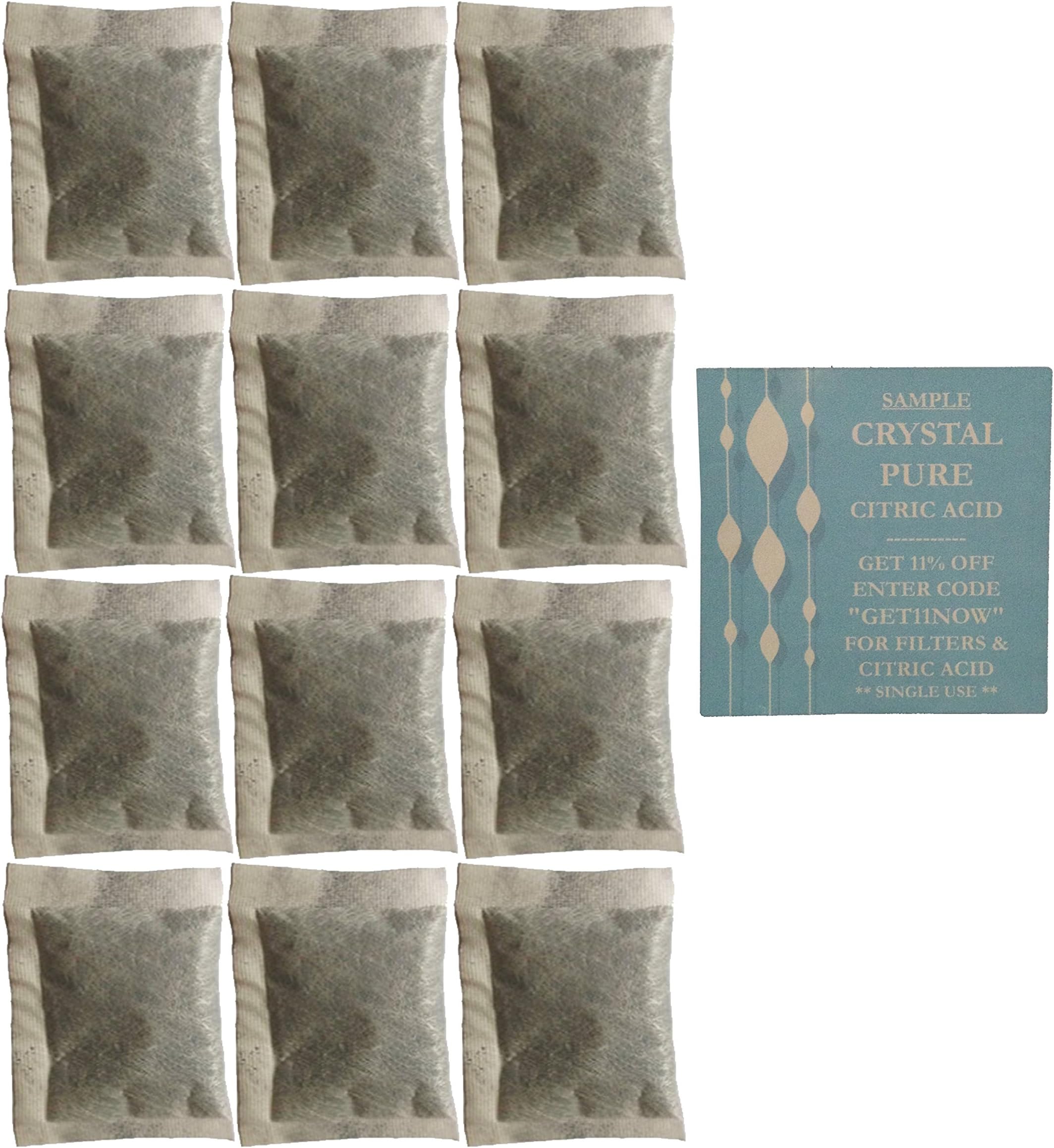12 Pack of Distiller Filters Made From Activated Charcoal. FREE CITRIC ACID Included - Works Great for Megahome and Many Other Countertop Distillers