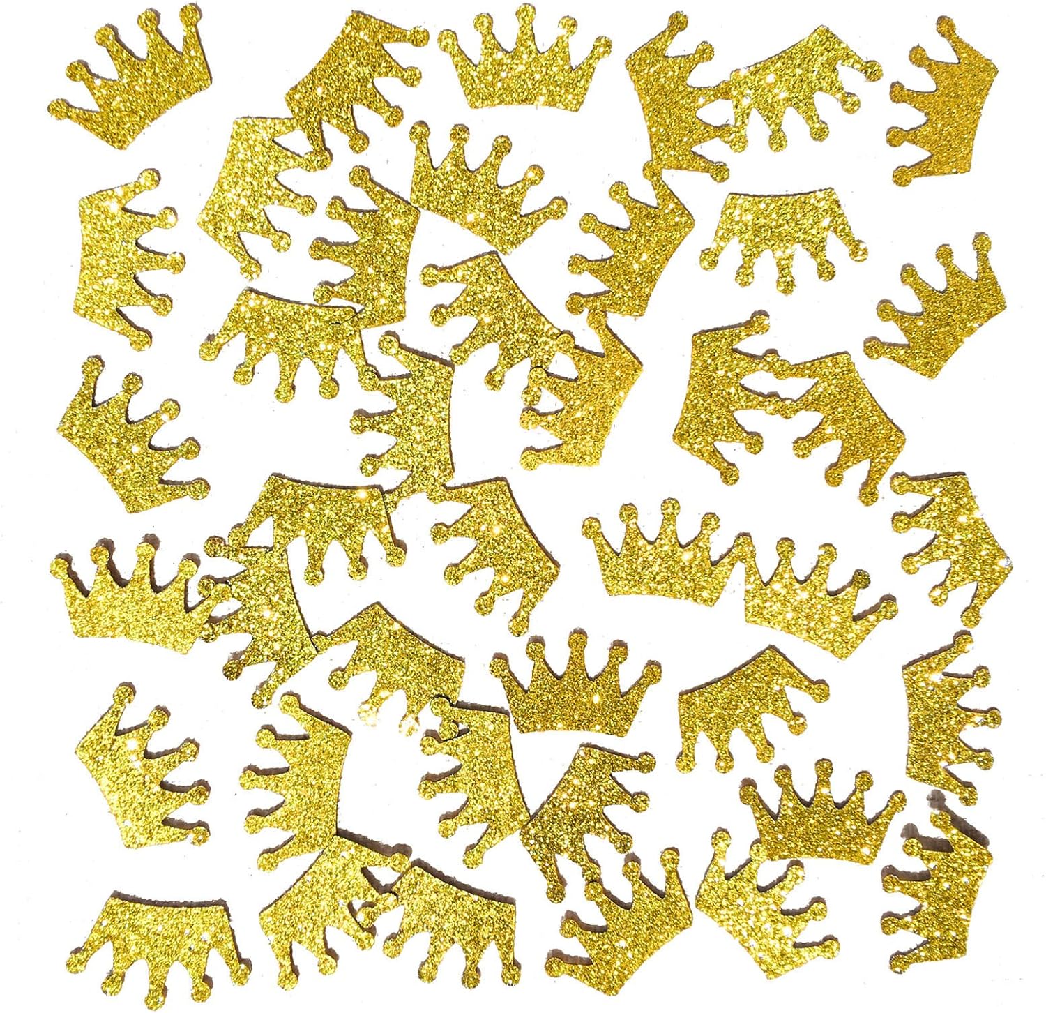 Famoby 100pcs/pack Gold Glittery Prince King Crown Confetti for Baby Shower Party Decorations