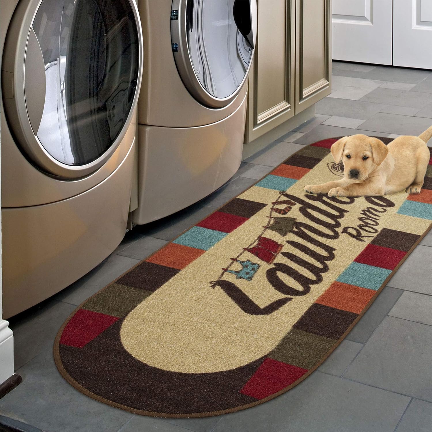 Ottomanson Washtown Runner Rug, 20" x 59", Multicolor: Furniture & Decor