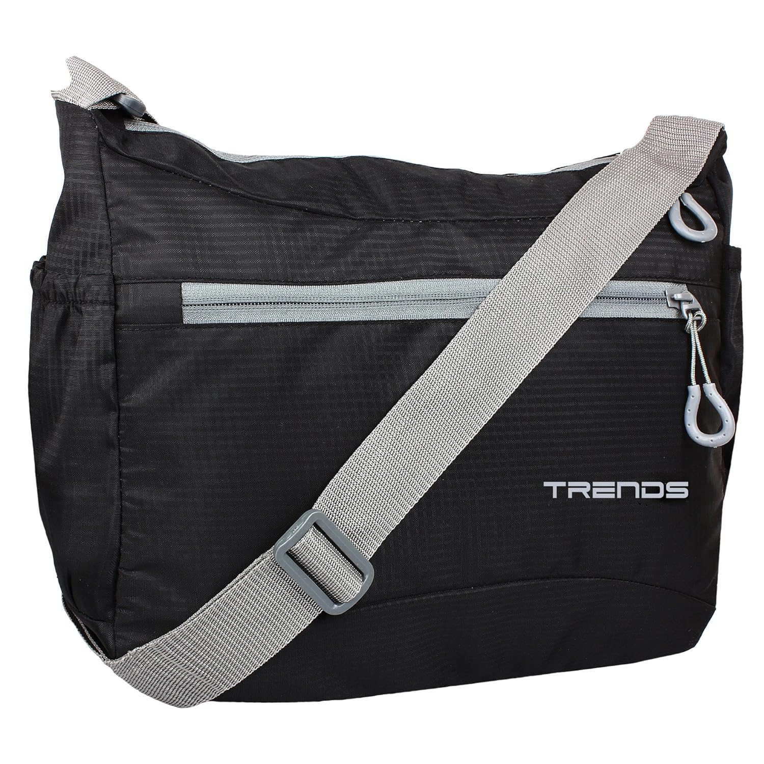 trends light weight unisex sling bag - black (black)