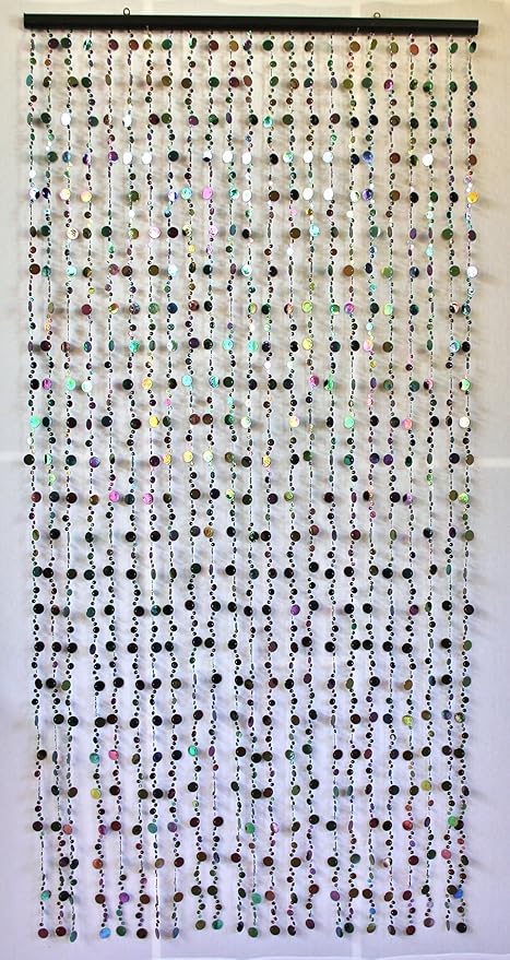 Black Beaded Curtain Door Window Retro 70 S Disco Designer Style