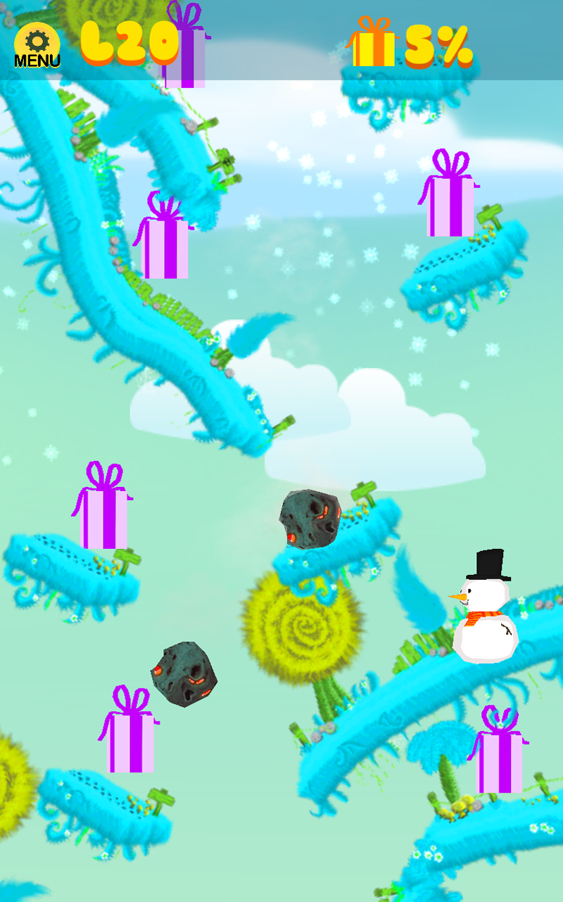 Falling Snowman Hero Game - Accelerometer Game - Thumbnail 5