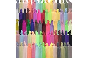 79STYLE 100Pcs No Crease Hair Ties For Women Fabric Hair Ties Cloth Ribbon Hair Scrunchies Knotted Ponytail Holders. Yoga Twist Flat Hair Bands Bulk Elastic Hair Ties Bracelet Grils (Mutil-20Colors)