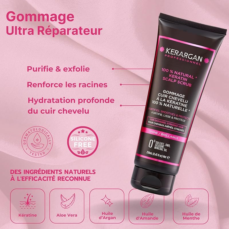 - Duo Kératine Shampoing & Gommage Sans Silicones - 500ml+250ml