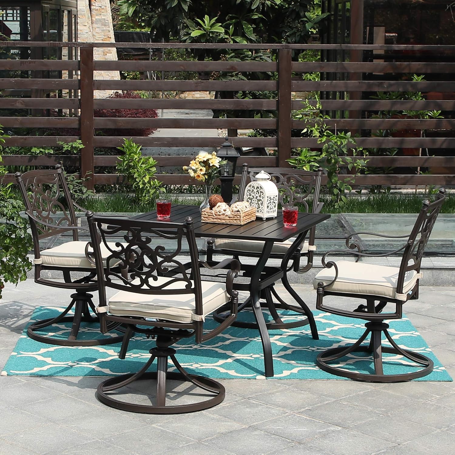 Best rocker aluminum dining set sling