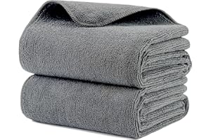 MICROFI New Microfiber Hair Drying Salon Towels, Quick Dry, Lint Free, 2 Pack (Gray, 20'' x 40'')