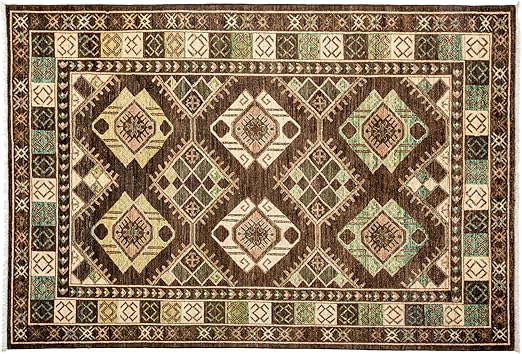 Amazon Co Jp ソロラグ エルサリ ハンドノット エリアラグ 5 2 X 7 7 ブラウン M15 300 Home Kitchen