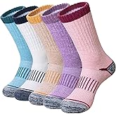 AMENLAN Women Merino Wool Hiking Socks Winter Thermal Boot Thick Warm Work Socks 5 Pairs
