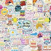 300PCS Affirmation Stickers, Holographic Motivational Sticker Pack, Positive Journal Encouraging Shiny Quotes for Kids, Teachers, Classroom, Waterproof Scrapbook Supplies