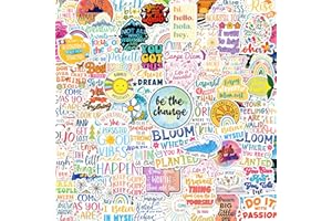 PURAESLA 300PCS Affirmation Stickers, Holographic Motivational Sticker Pack, Positive Journal Encouraging Shiny Quotes for Kids, Teachers, Classroom, Waterproof Scrapbook Supplies
