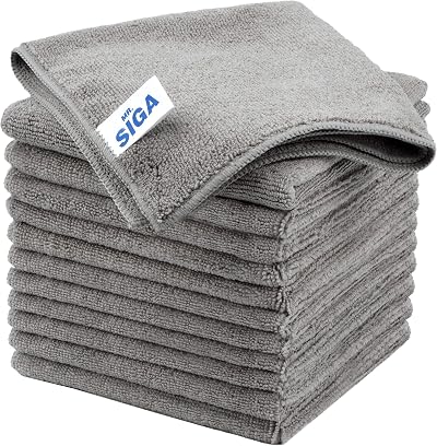 MR.SIGA Microfiber Cleaning Cloths 12 Pack 32x32 cm Grey All-Purpose