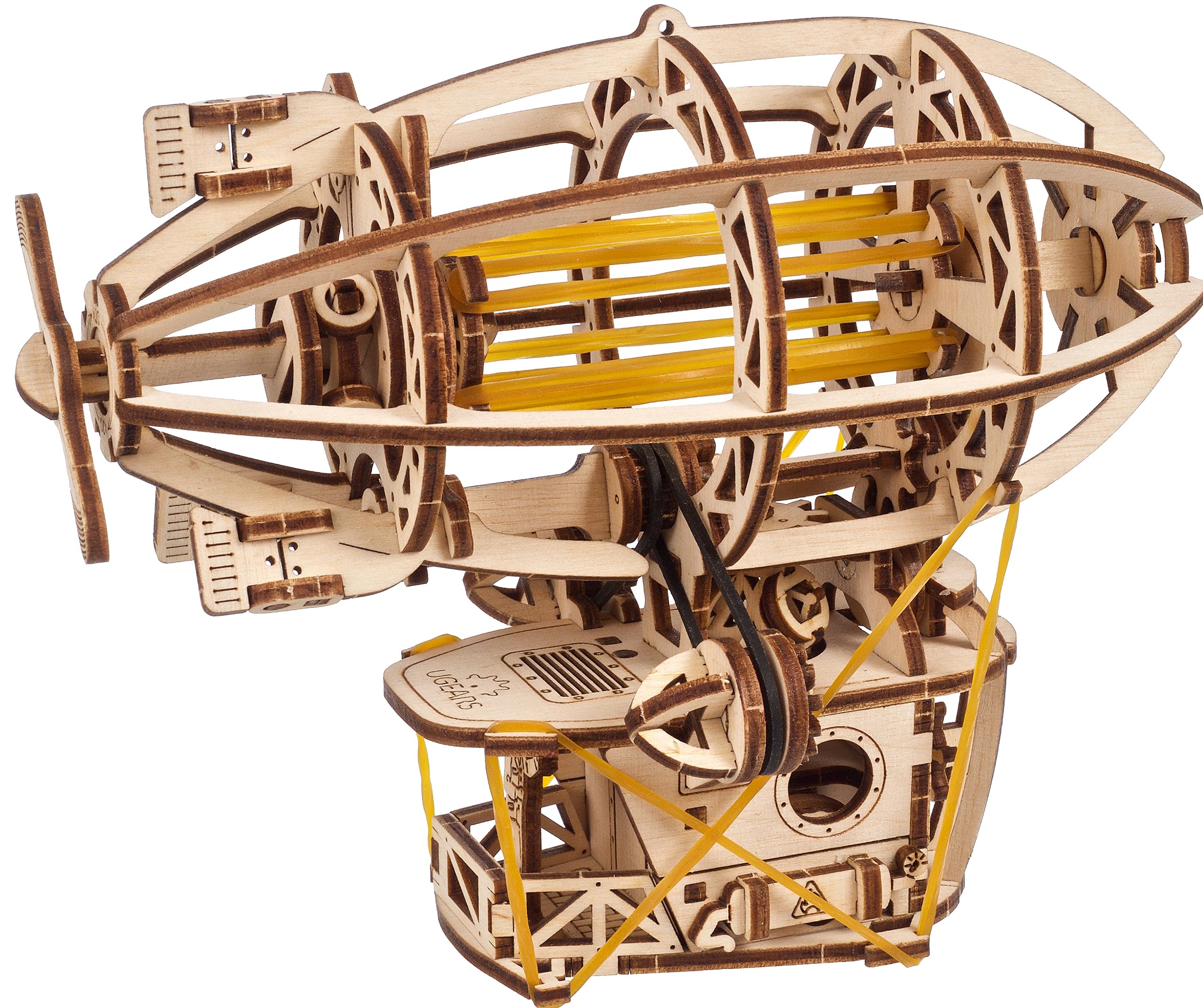 UGEARS Steampunk Airship - Ugears Wooden 3d Puzzles for Adults - Wood Mechanical Model with Moving Parts for Adults to Build - Building Kits Brain Teaser Puzzles - Retro Airship Wooden Models