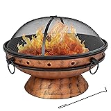 Sunnydaze 30-Inch Large Outdoor Fire Pit - Wood