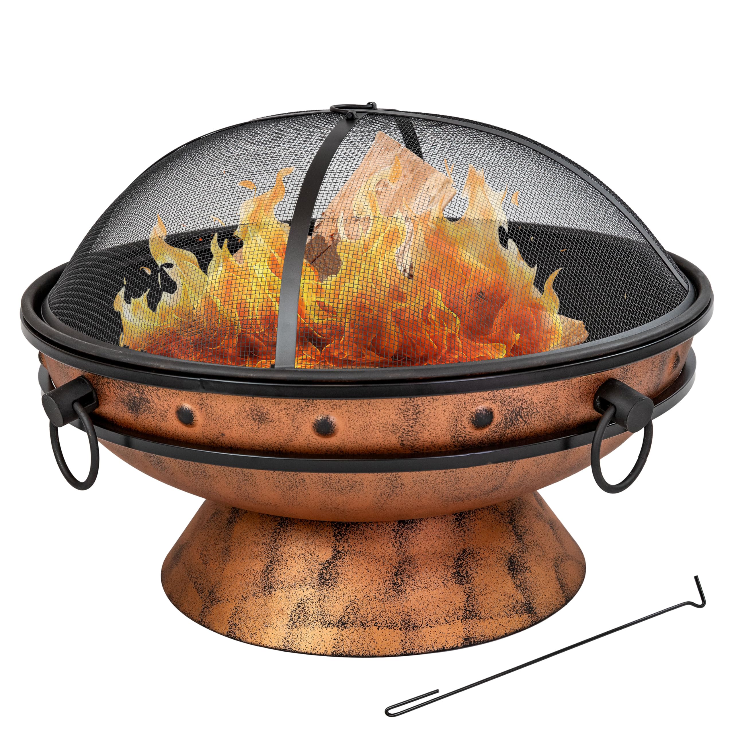Sunnydaze 30-Inch Large Outdoor Fire Pit - Wood