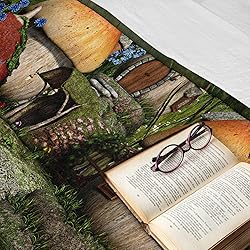 Ambesonne Forest Throw Blanket, Woodland Cottages