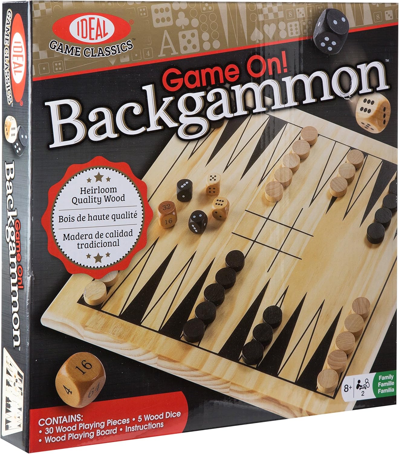 Ideal Game On Backgammon Game with Wooden Board and Pieces, Board Games