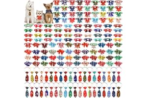 Talltalk 120 Pcs Valentine's Day Pet Bow Tie Irish Dog Cat Neckties Adjustable Dog Bowtie Bowknot Decor Bulk for Puppy Pet Grooming Costume Accessories(Lovely)