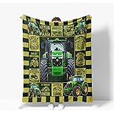 Tractor Throw Blanket Farm Truck Warm Decor Soft Flannel Blanket Tractors Trucks Gifts for Kids Boys Girls Men Women 40" X 50"