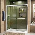 DreamLine Duet 56-60 in. W x 72 in. H Semi-Frameless Bypass Sliding Shower Door in Chrome, SHDR-1260728-01
