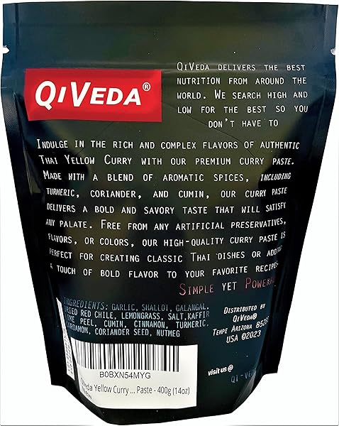 QIVEDA YELLOW CURRY – PREMIUM THAI CURRY PASTE | 14OZ (400G)