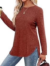 Saloogoe Long Sleeve Shirts for Women Fall Outfits