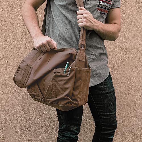 Sweetbriar Classic Vintage Messenger Bag Original Heavyweight Cotton  Canvas Shoulder Bag with Upgraded Featu