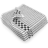 Fecido Classic Kitchen Dish Towels with Hanging Loop - Set of 4, Black