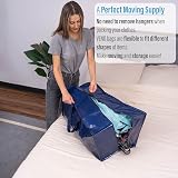 VENO 10 Pack Heavy-Duty Moving Bags Extra Large w/Straps & Zips, Blue view 2
