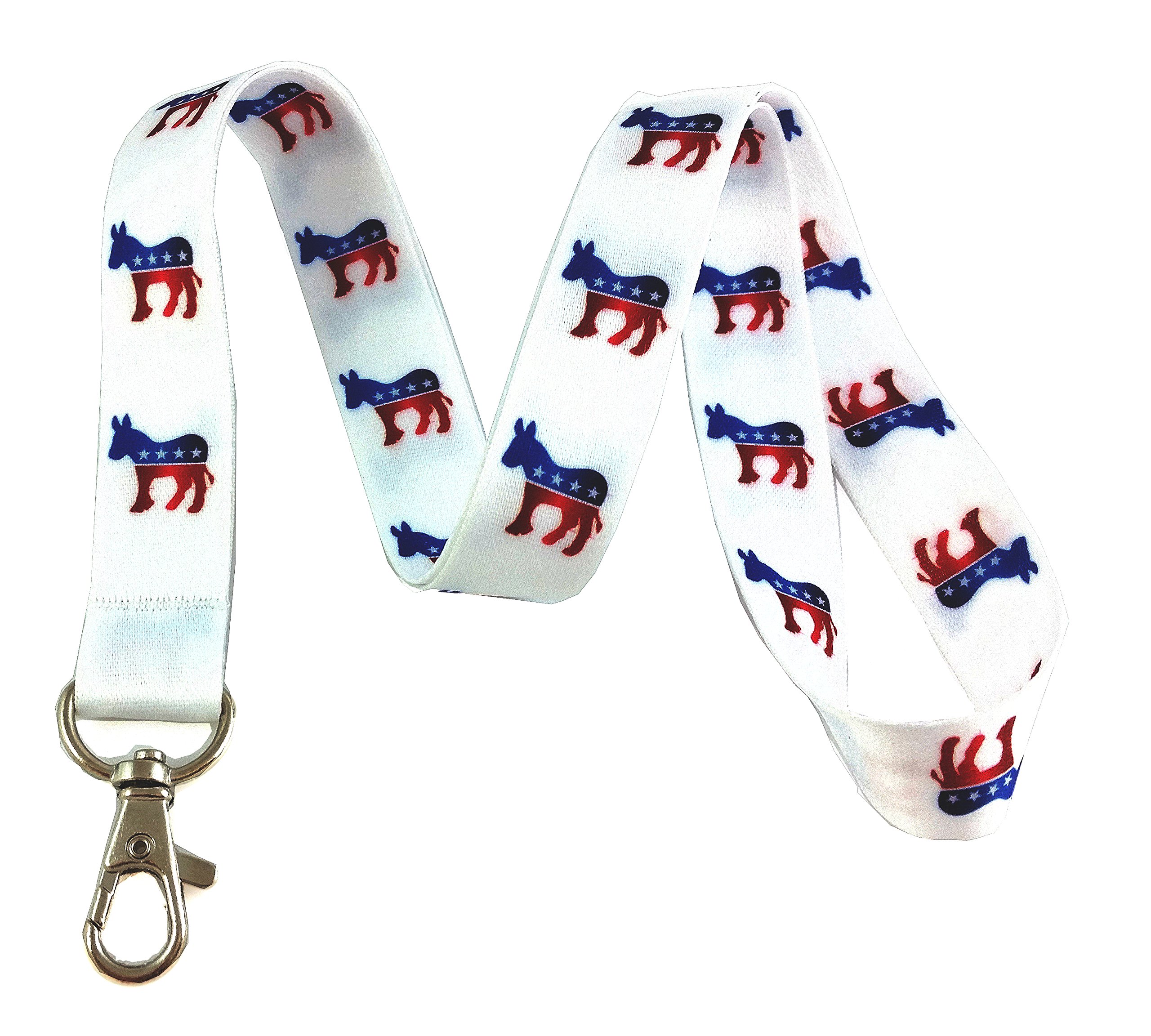 Democrat Patriotic Print Lanyard Key Chain Id Badge Holder