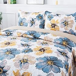 HoneiLife Quilt Set Queen Size - 3 Piece Microfiber
