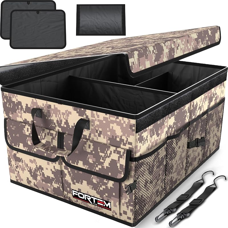 FORTEM Car Boot Organiser Storage 50L 600D Oxford Non Slip Bottom