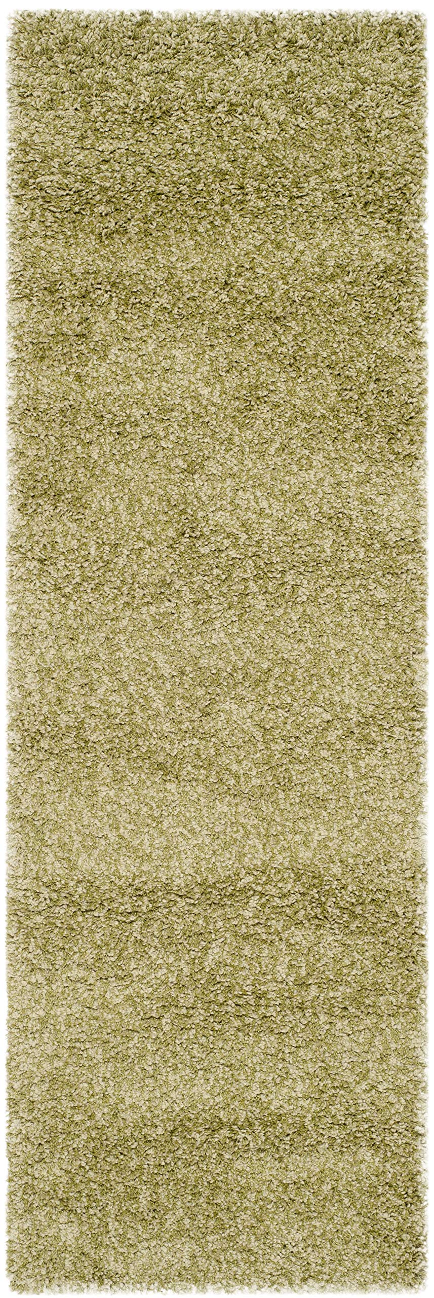 SAFAVIEH California Shag Collection Runner Rug - 2'3" x 19', Green, Non-Shedding & Easy Care, 2-inch Thick Ideal for High Traffic Areas in Living Room, Bedroom (SG151-5252) Image