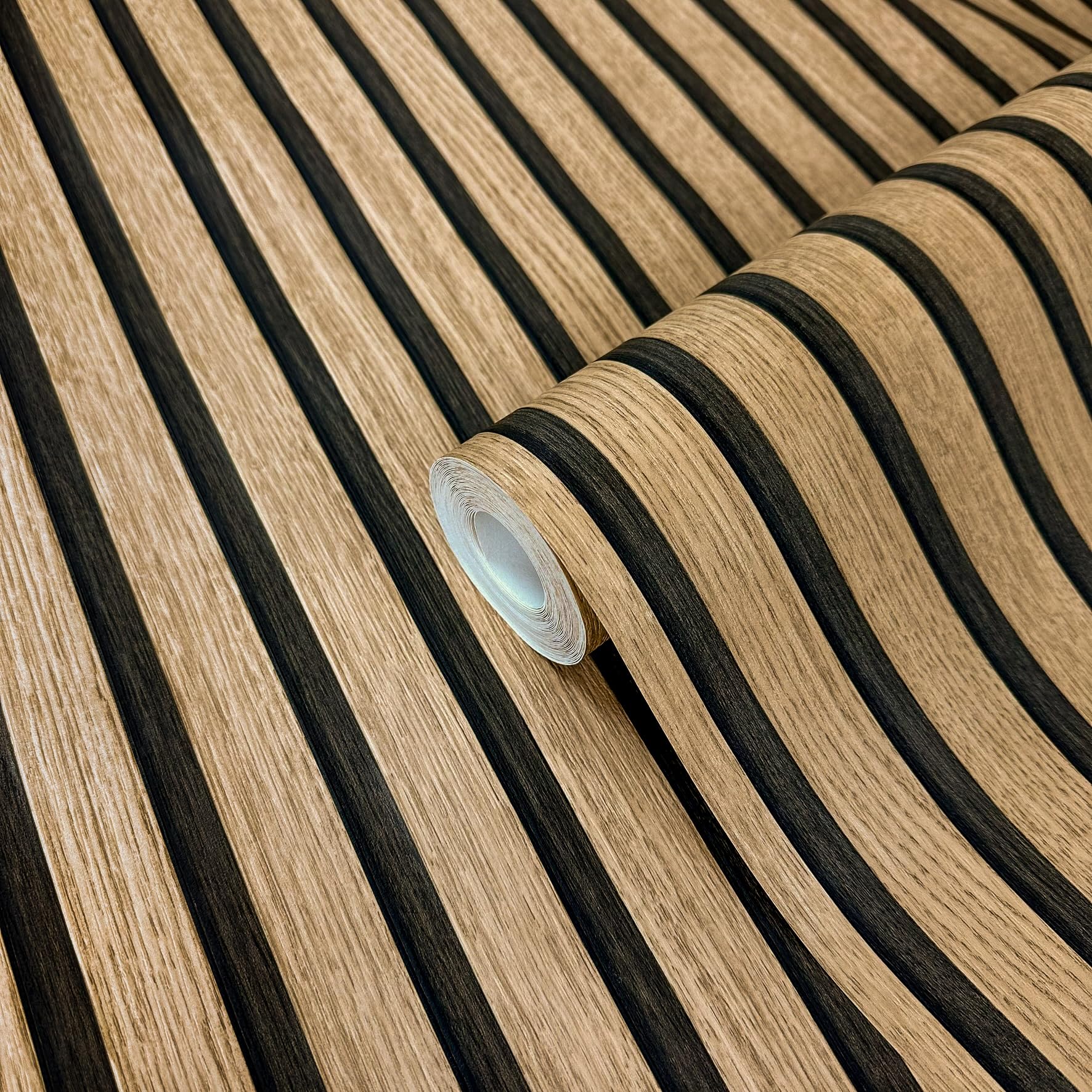 WALLCOVER Wallpaper Wood Effect Brown Non-Woven Wallpaper Acoustic Panels Wooden Wall 3D Effect Skandi Wood Panels Natural Look Modern Wooden Wall 10.05 m x 0.53 m Made in Germany — image 1