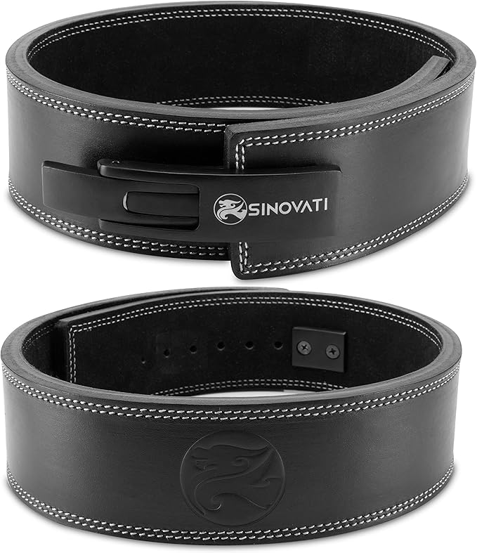 SINOVATI Professional Weight Lifting Belt of Genuine Cowhide Leather