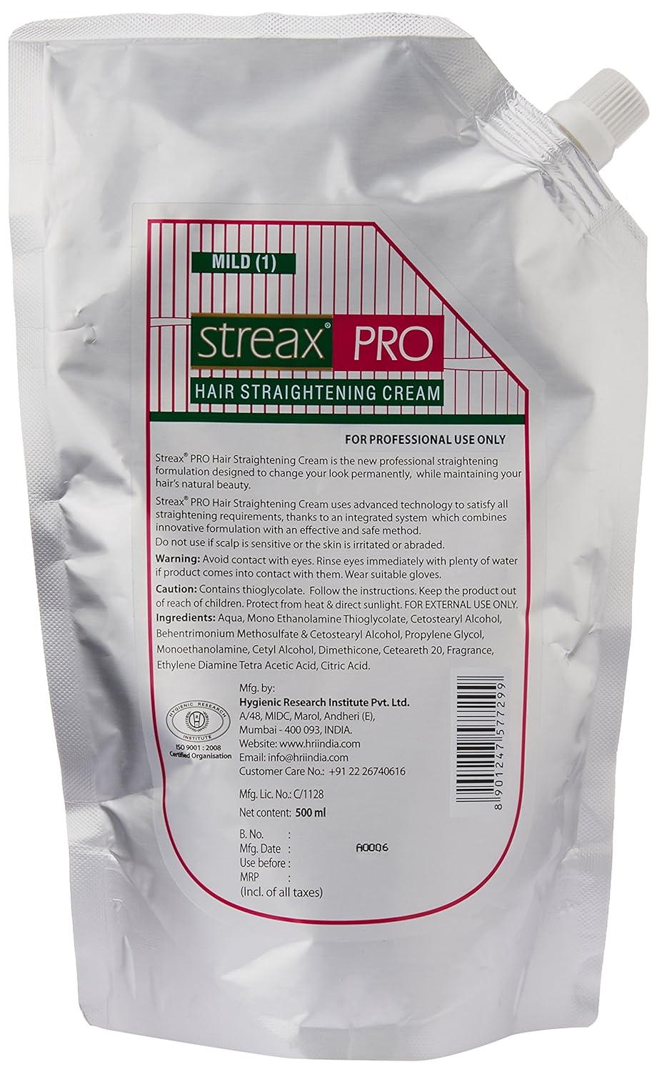 pro hair straightening cream