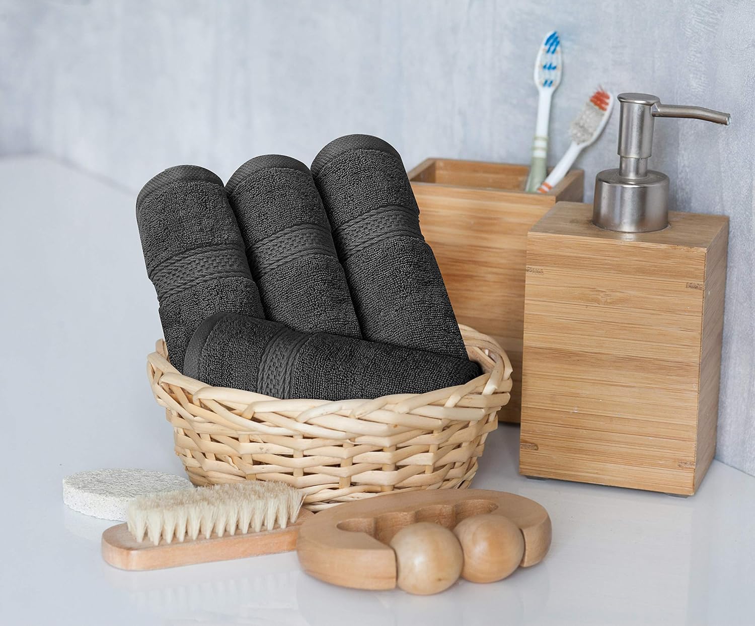 Utopia Towels Towel Set, 2 Bath Towels, 2 Hand Towels, and 4 Washcloths, 600 GSM Ring Spun Cotton Highly Absorbent Towels for Bathroom, Shower Towel, (Pack of 8): Home & Kitchen