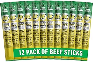 Lorissa's Kitchen Premium Grass-Fed & Finished Beef Jerky Snack Sticks 12-Pack: Jalapeño Flavor, 8g Protein, Certified Free from Top 9 Allergens, Gluten-Free, Non-GMO, Zero Sugar, Keto, Paleo
