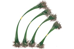 PISCORUSH 50pcs Fishing Wire Leaders Nylon-Coated Fishing Line Trace Lure Leaders with Swivels and Snaps Stainless Steel Fishing Tackle Leaders Tackle