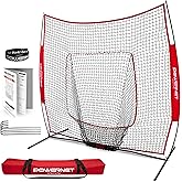 PowerNet Baseball Softball Practice Net 7x7 with Baseball Accessories for Practice Pitching, Batting &amp; Fielding, Ball Caddy, Weighted Baseballs, Tee