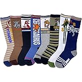 Czofnjesi Boys Knee High Tube Socks Dinosaur Comfort Cotton Stockings Socks 8 Pair Pack